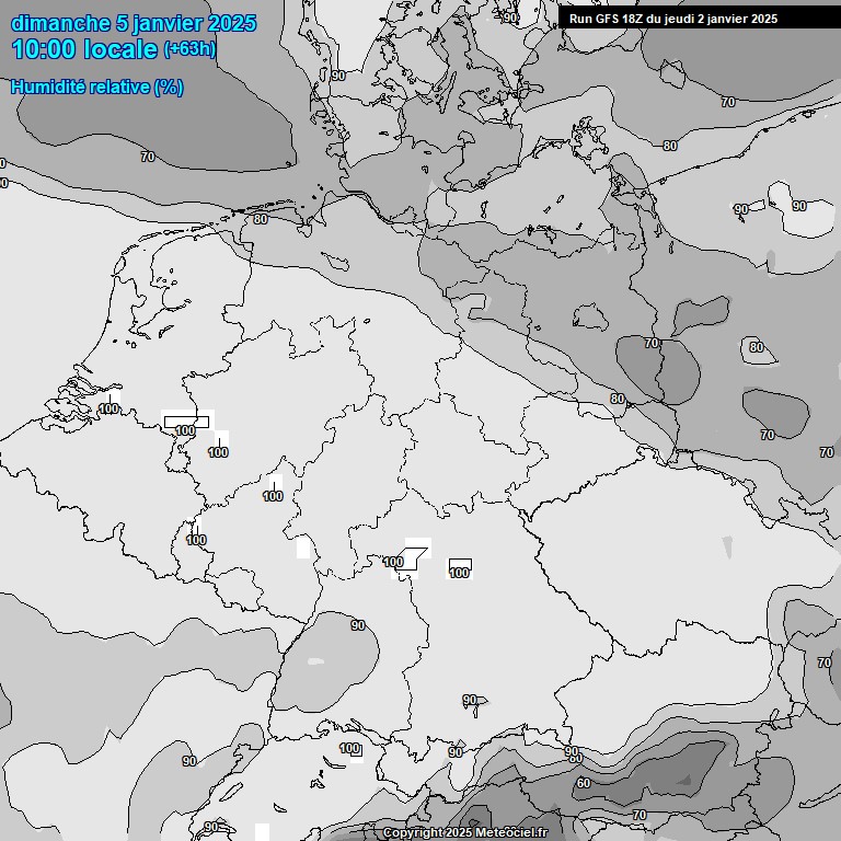 Modele GFS - Carte prvisions 