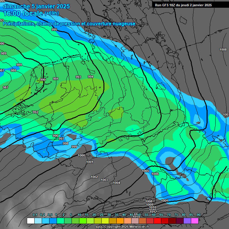 Modele GFS - Carte prvisions 