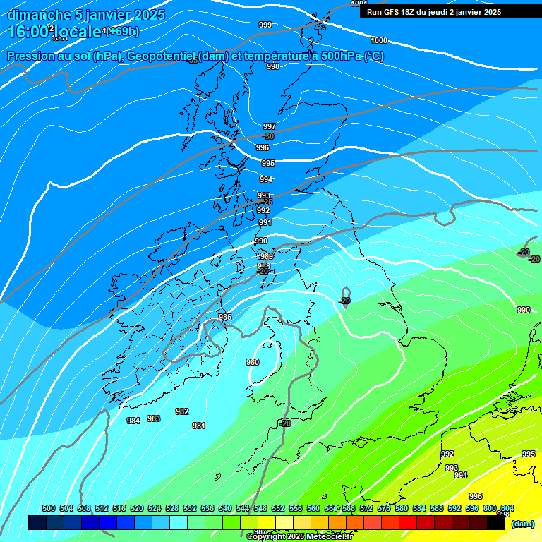 Modele GFS - Carte prvisions 