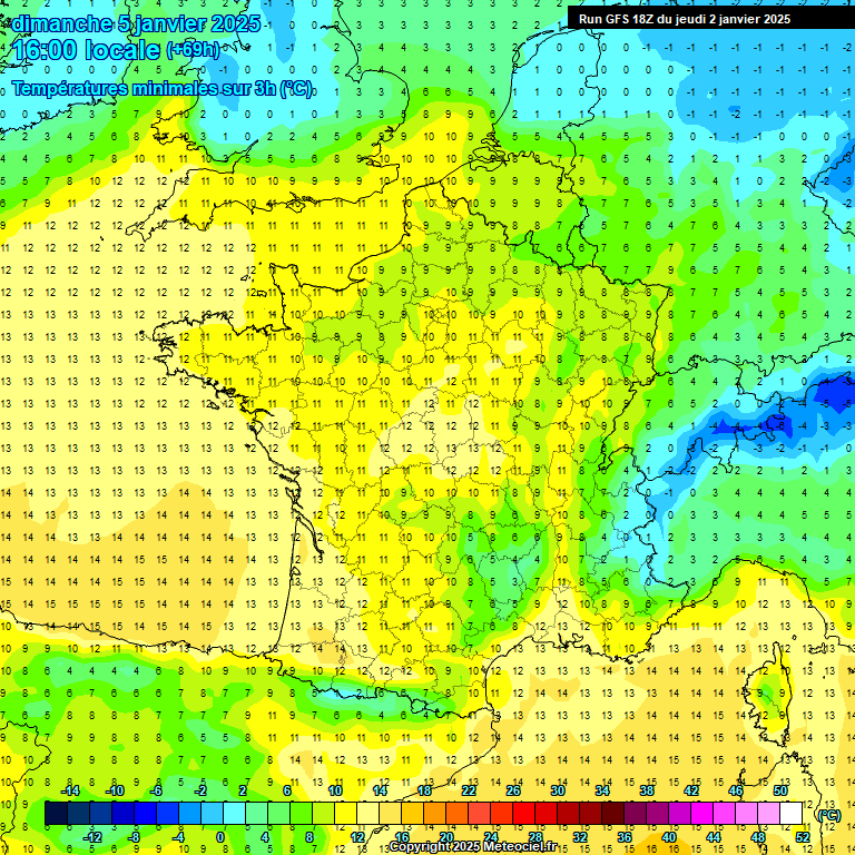 Modele GFS - Carte prvisions 