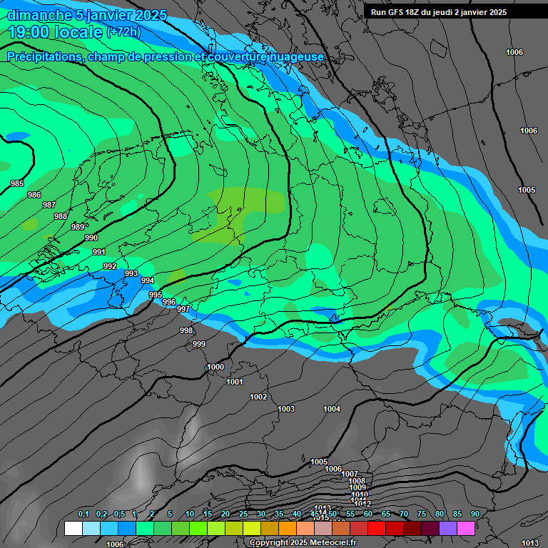 Modele GFS - Carte prvisions 