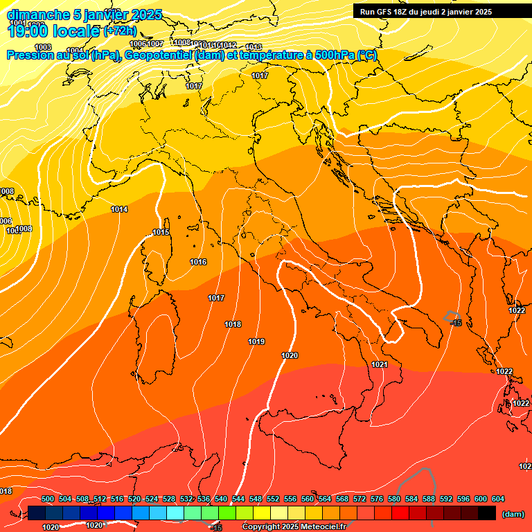 Modele GFS - Carte prvisions 