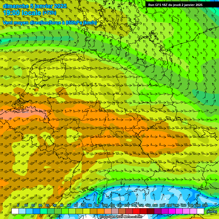 Modele GFS - Carte prvisions 