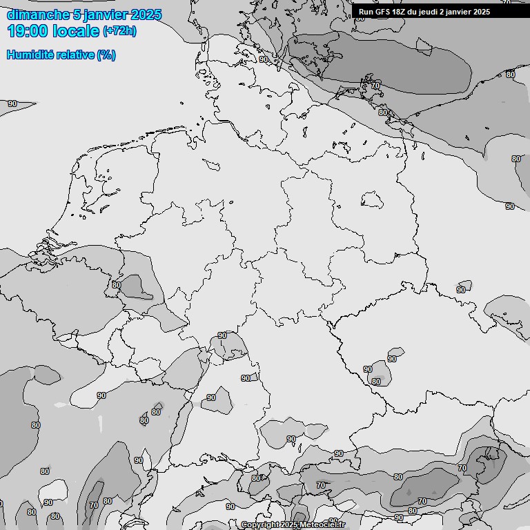 Modele GFS - Carte prvisions 