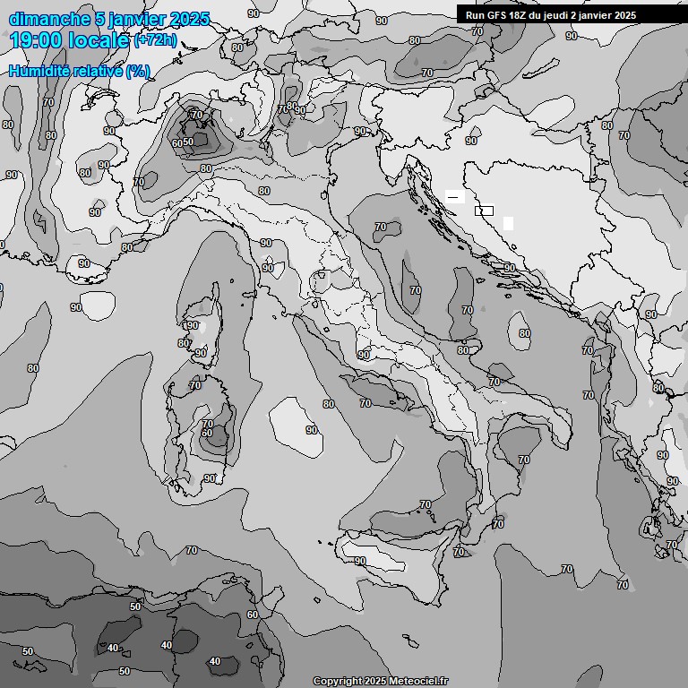 Modele GFS - Carte prvisions 