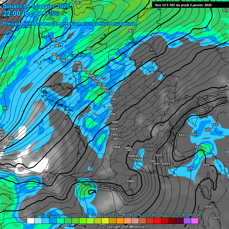 Modele GFS - Carte prvisions 