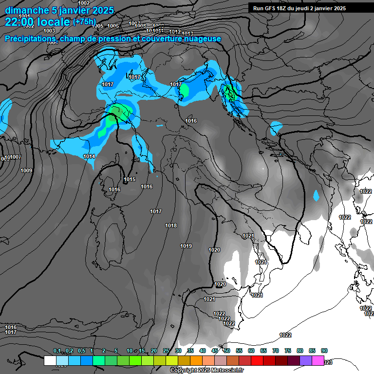 Modele GFS - Carte prvisions 