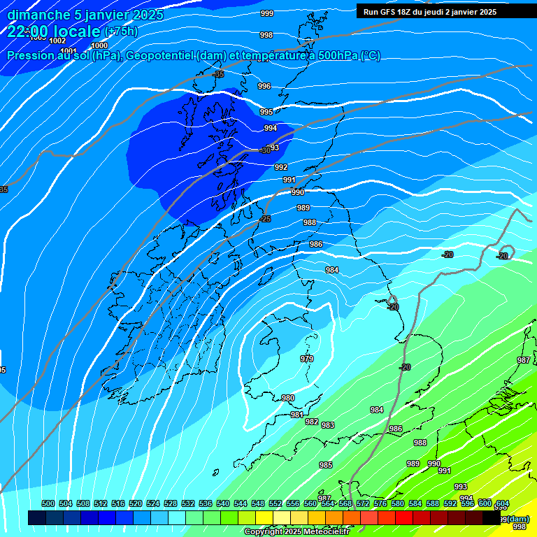 Modele GFS - Carte prvisions 