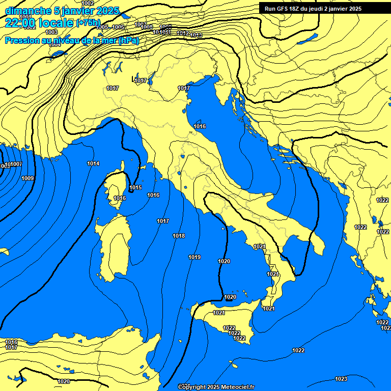 Modele GFS - Carte prvisions 