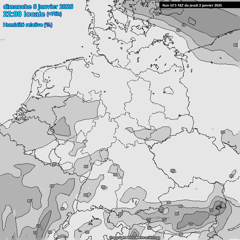 Modele GFS - Carte prvisions 