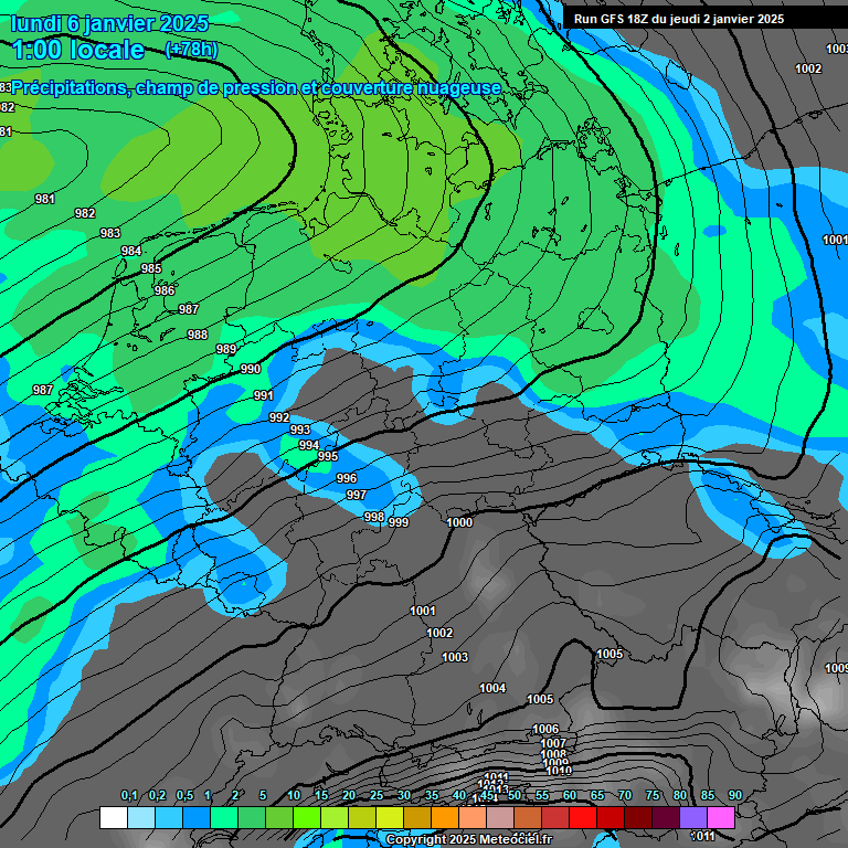 Modele GFS - Carte prvisions 