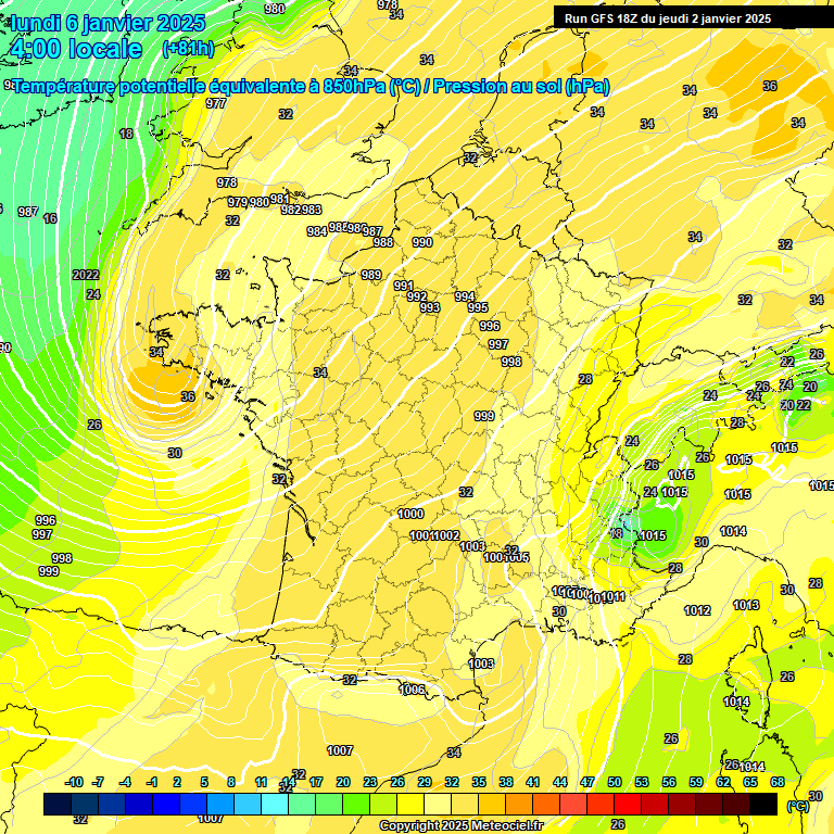 Modele GFS - Carte prvisions 