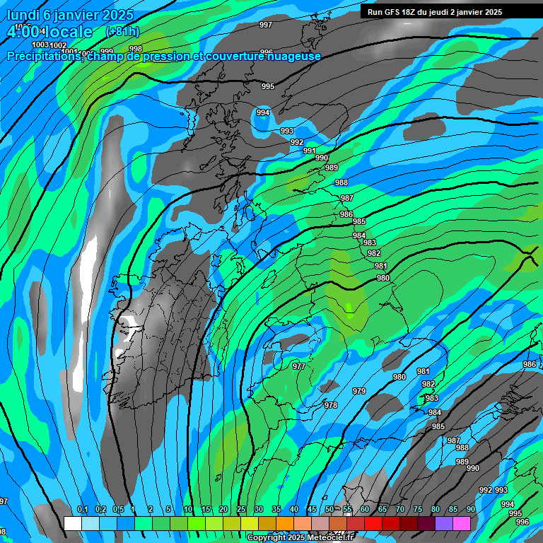 Modele GFS - Carte prvisions 