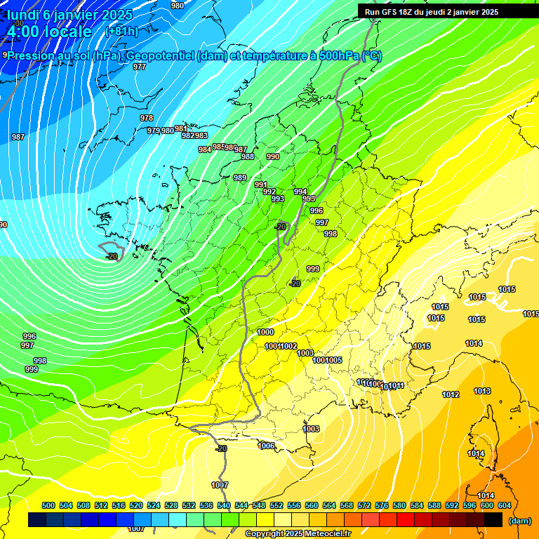 Modele GFS - Carte prvisions 