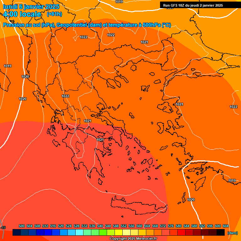 Modele GFS - Carte prvisions 