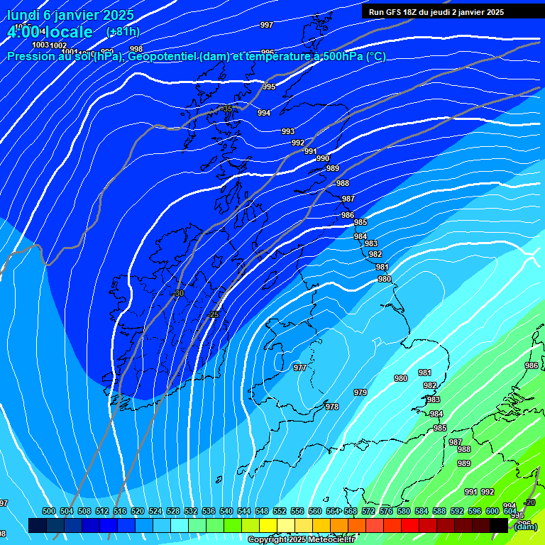 Modele GFS - Carte prvisions 