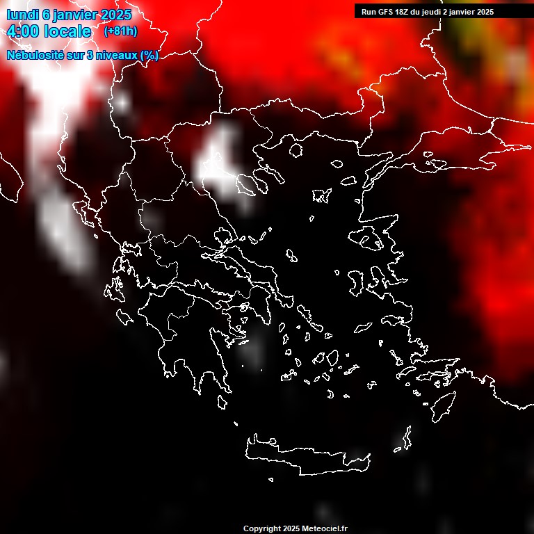 Modele GFS - Carte prvisions 