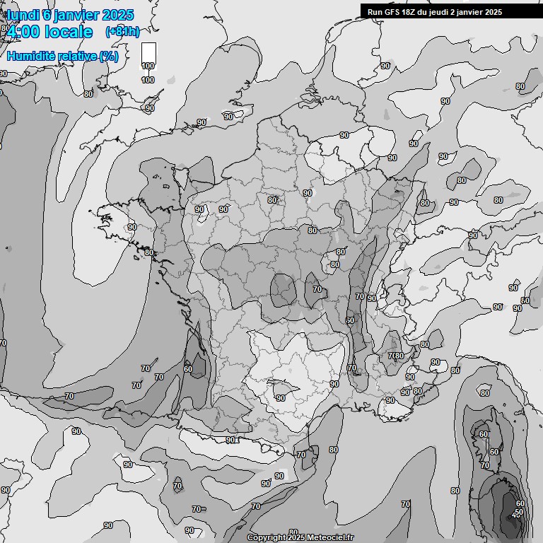 Modele GFS - Carte prvisions 