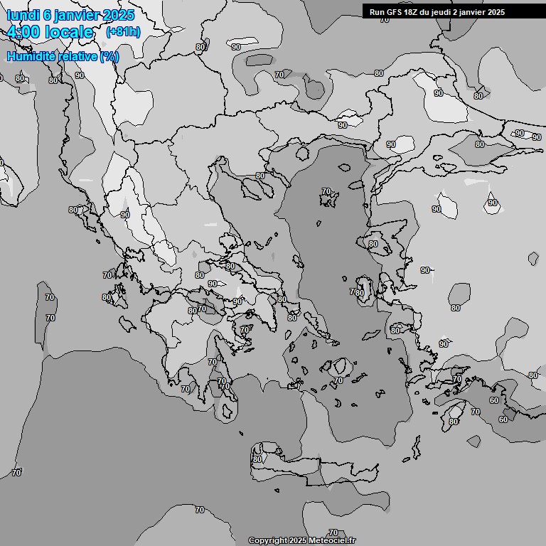 Modele GFS - Carte prvisions 