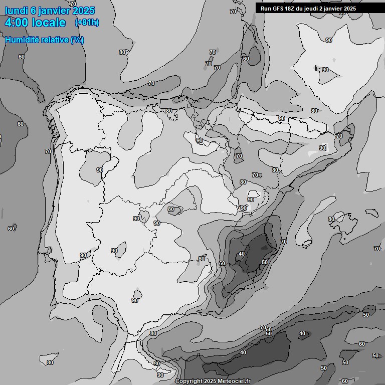 Modele GFS - Carte prvisions 