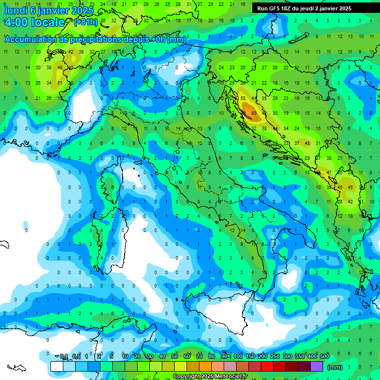 Modele GFS - Carte prvisions 