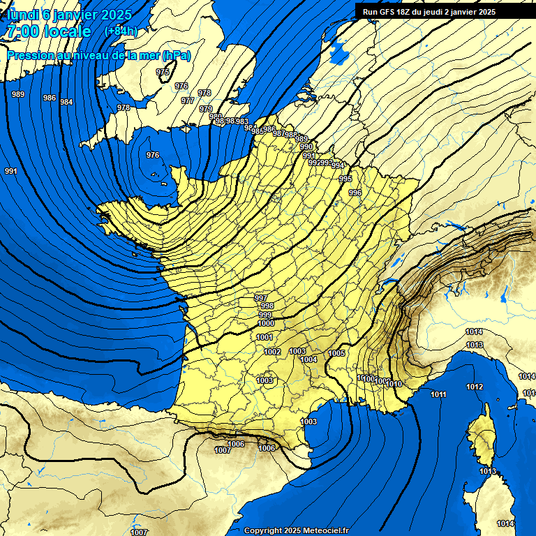 Modele GFS - Carte prvisions 