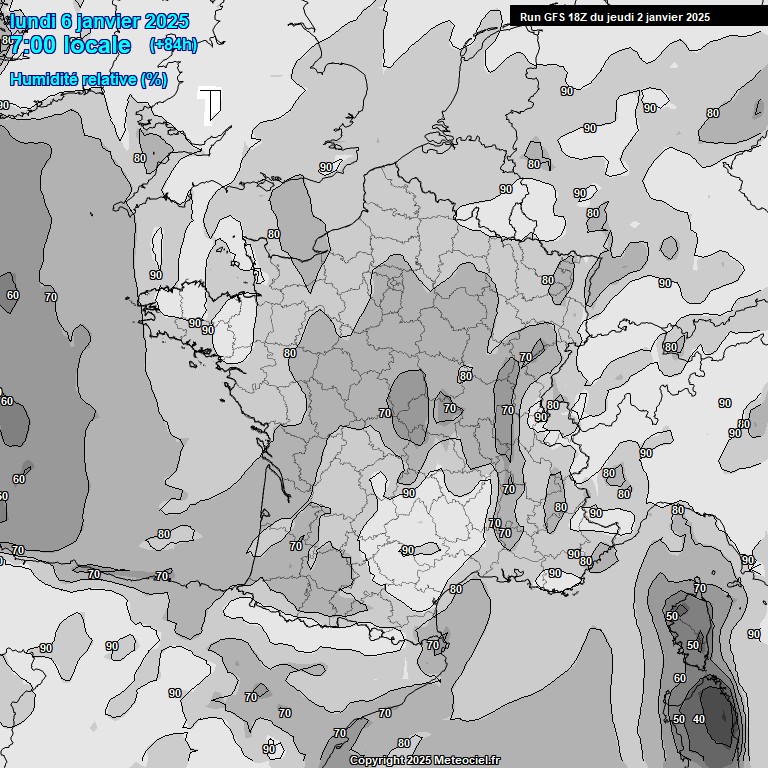 Modele GFS - Carte prvisions 