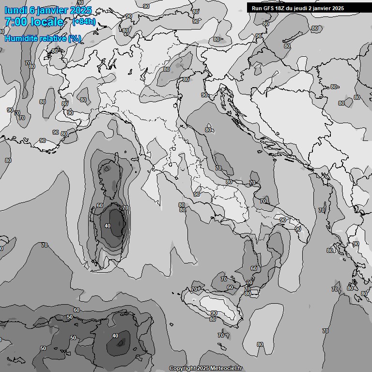 Modele GFS - Carte prvisions 