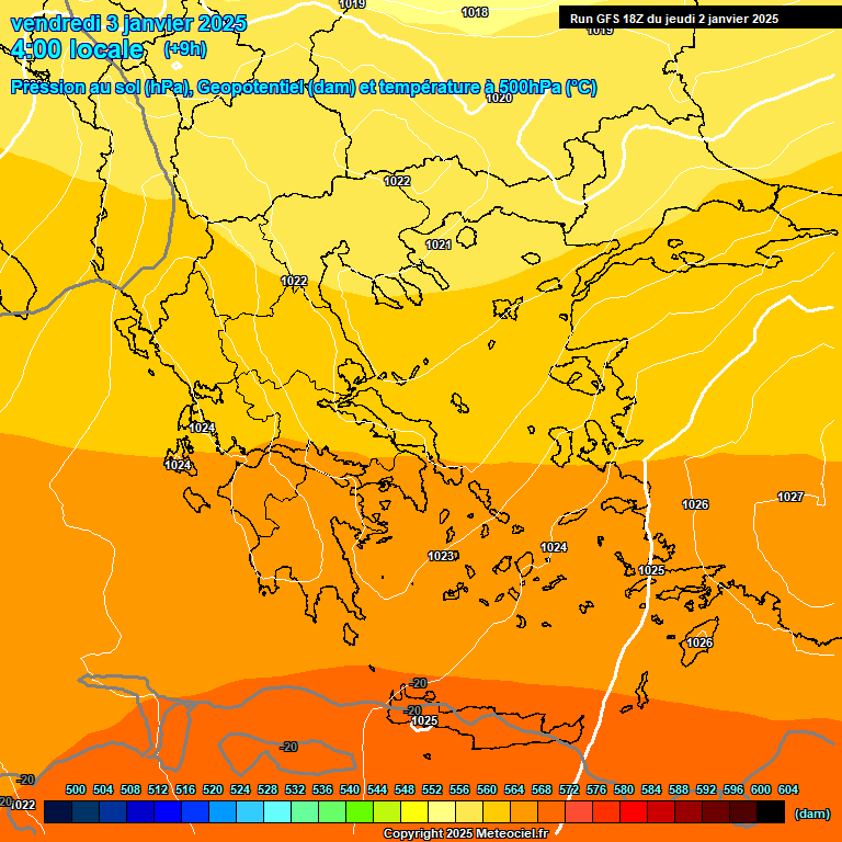 Modele GFS - Carte prvisions 