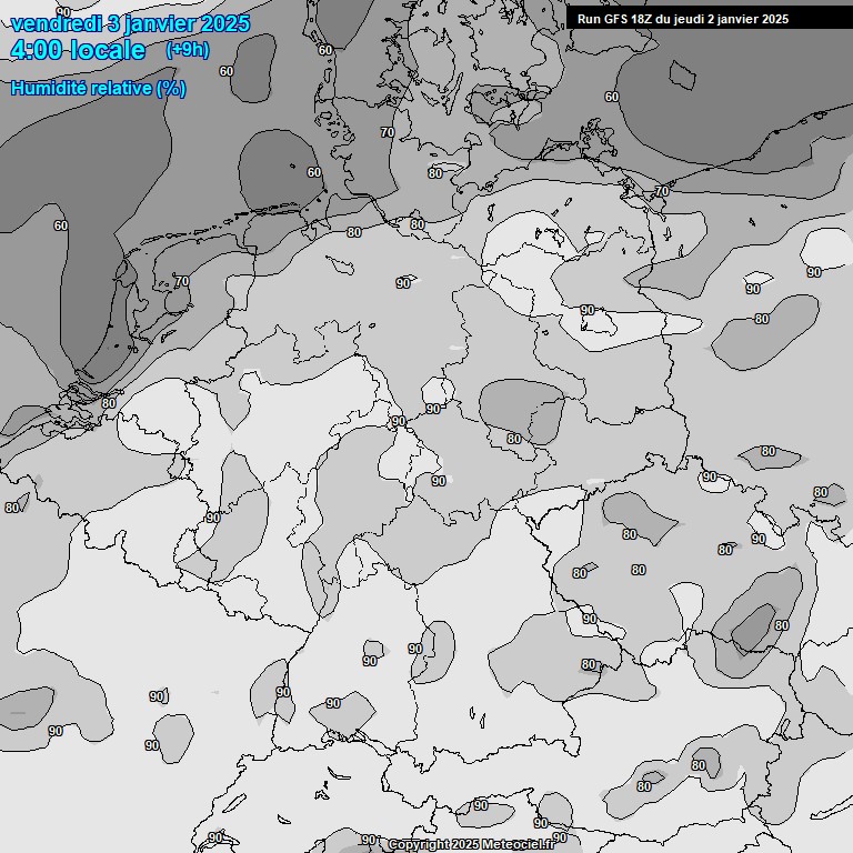 Modele GFS - Carte prvisions 