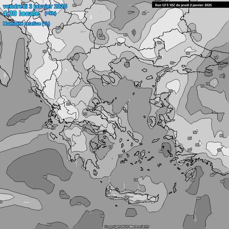 Modele GFS - Carte prvisions 