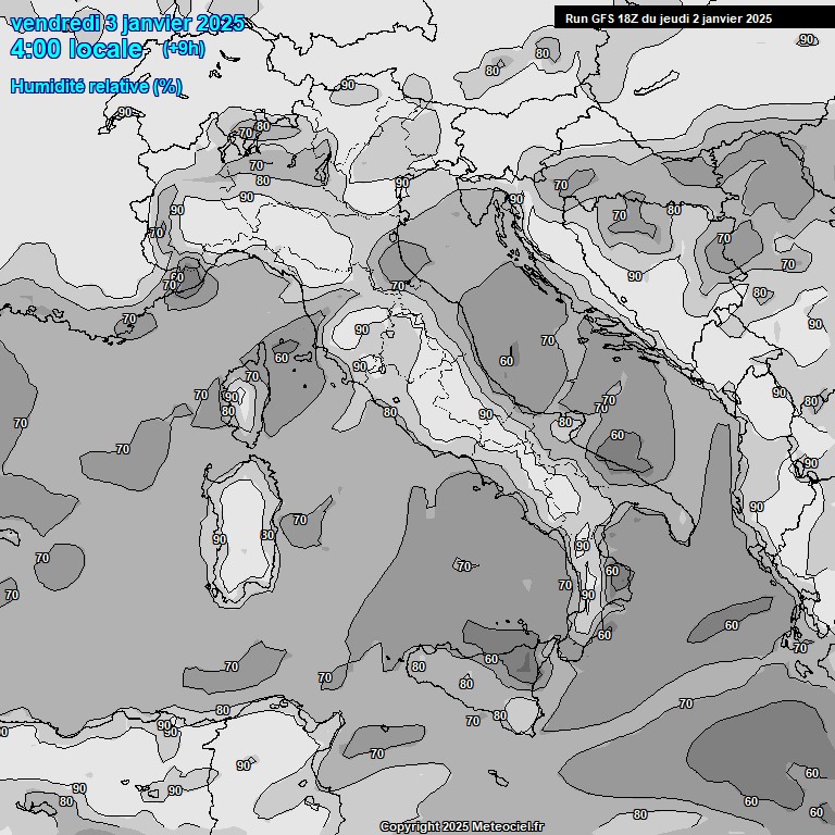 Modele GFS - Carte prvisions 