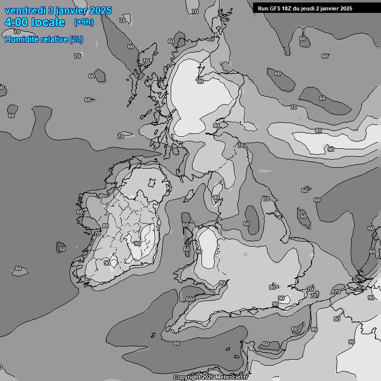 Modele GFS - Carte prvisions 