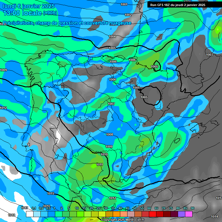 Modele GFS - Carte prvisions 