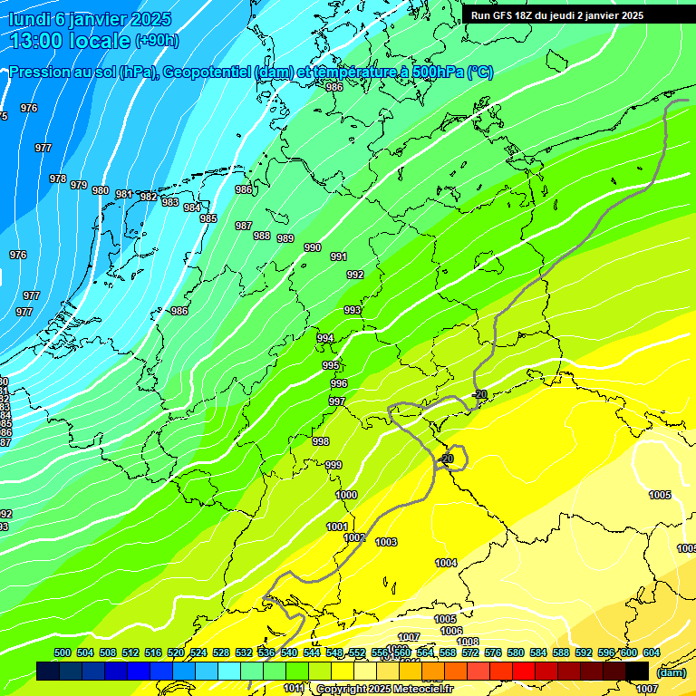 Modele GFS - Carte prvisions 