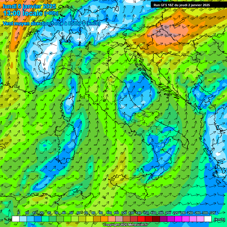 Modele GFS - Carte prvisions 