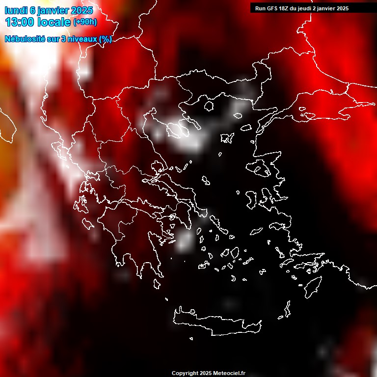 Modele GFS - Carte prvisions 