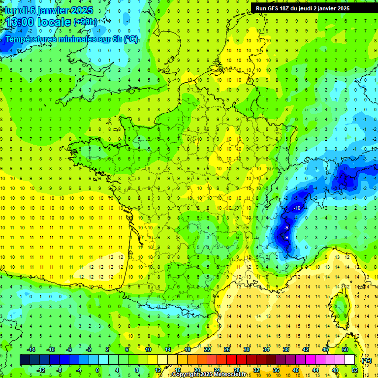 Modele GFS - Carte prvisions 