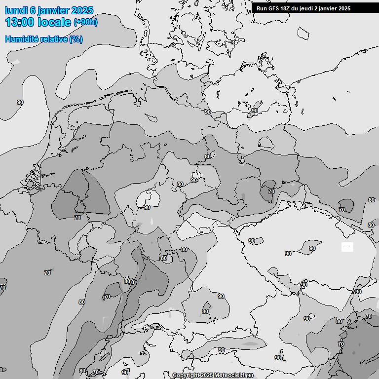 Modele GFS - Carte prvisions 