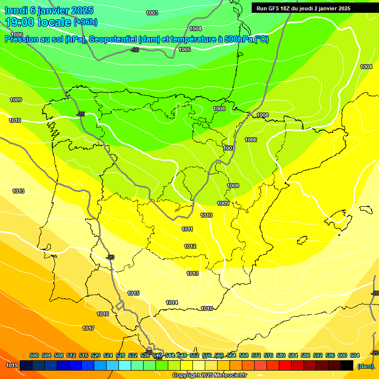 Modele GFS - Carte prvisions 