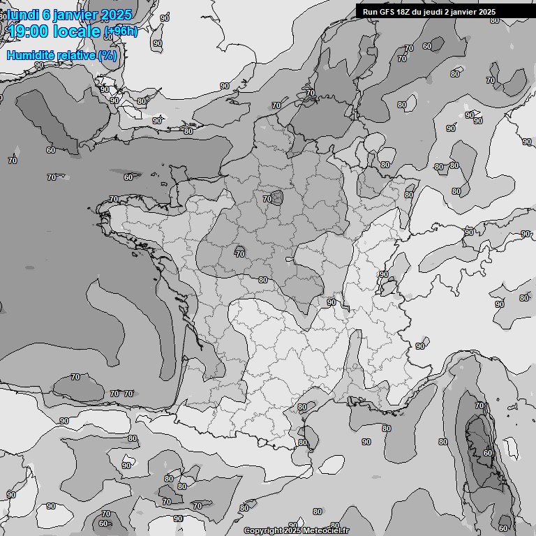 Modele GFS - Carte prvisions 