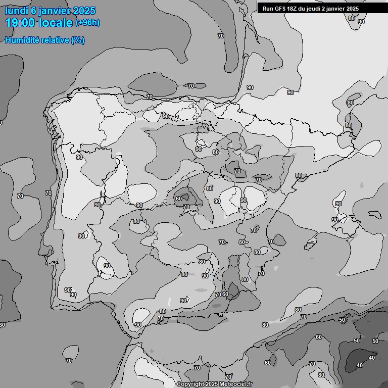 Modele GFS - Carte prvisions 