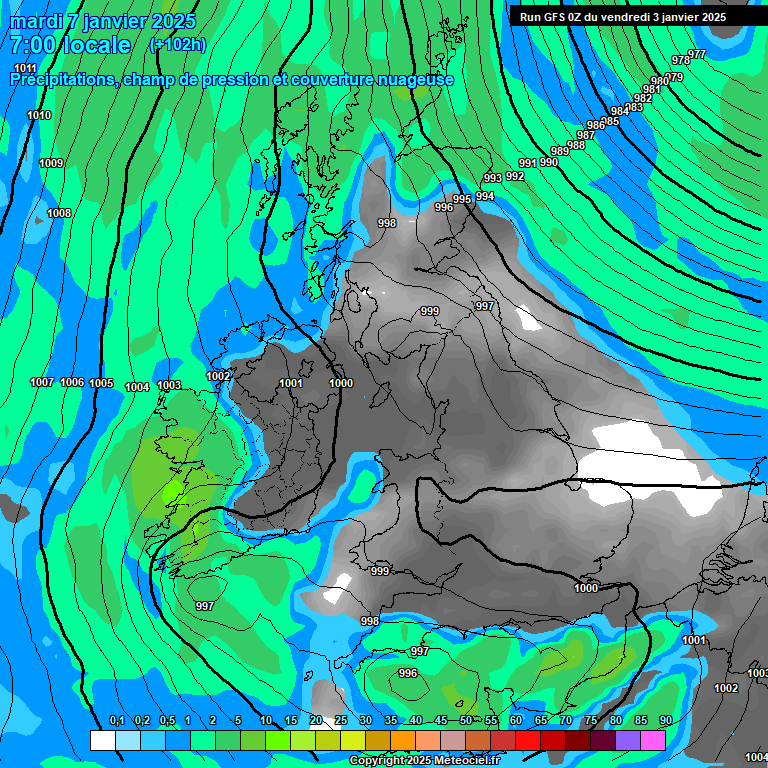 Modele GFS - Carte prvisions 