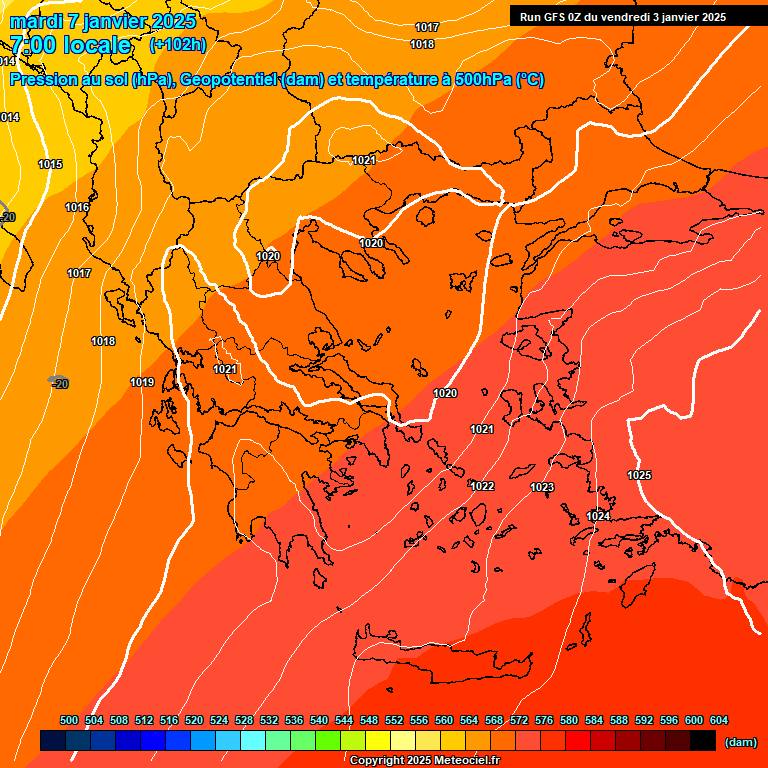 Modele GFS - Carte prvisions 