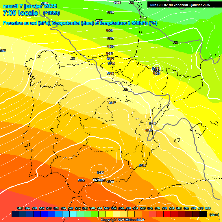 Modele GFS - Carte prvisions 