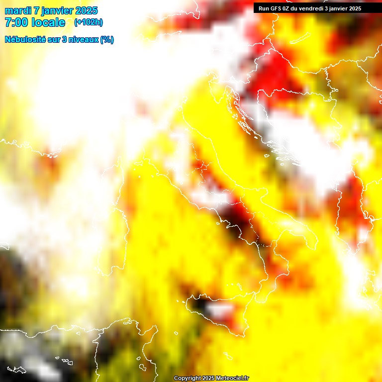 Modele GFS - Carte prvisions 