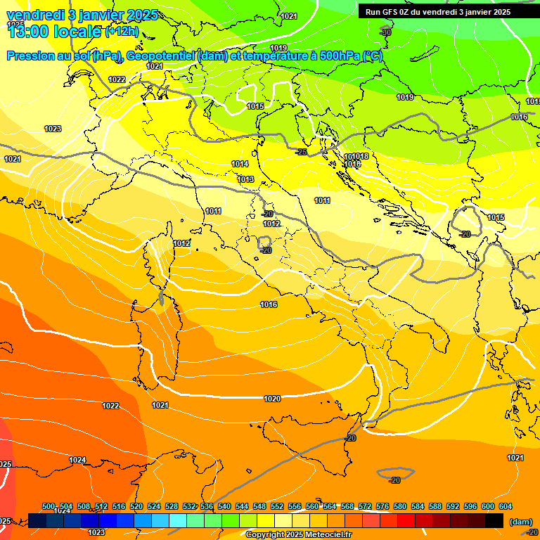 Modele GFS - Carte prvisions 