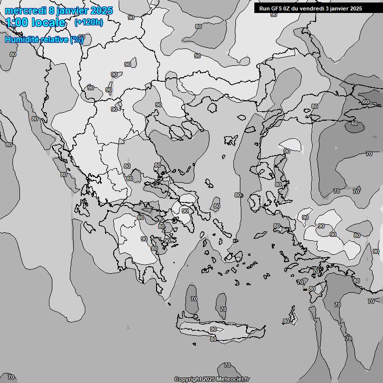 Modele GFS - Carte prvisions 