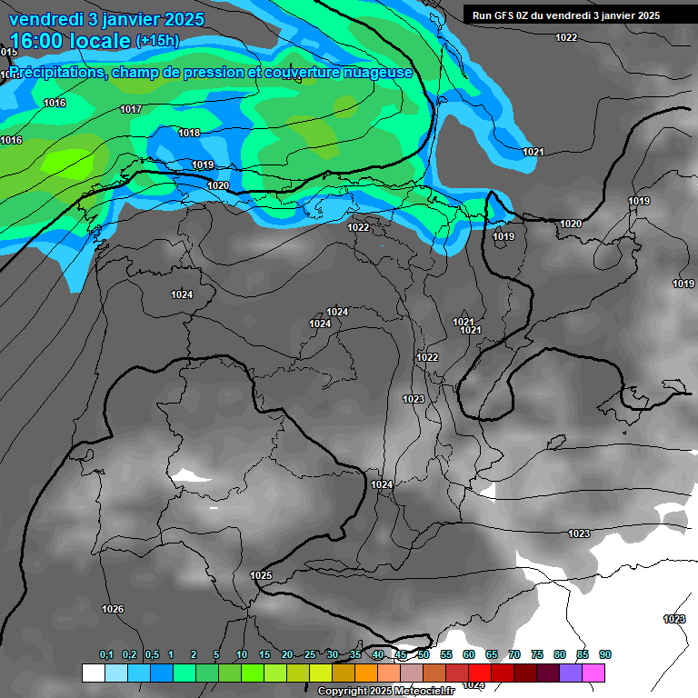 Modele GFS - Carte prvisions 