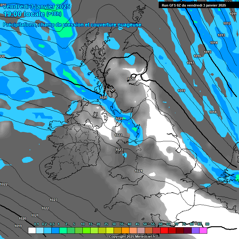 Modele GFS - Carte prvisions 